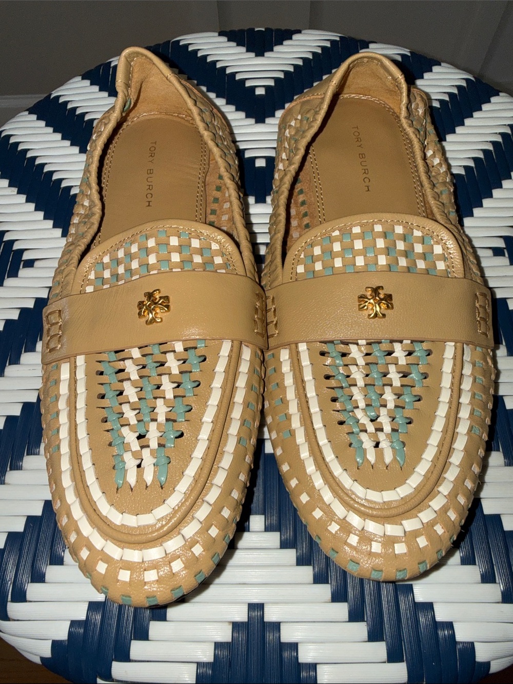 Tory Burch Flats, Woven Leather Loafers Never Worn